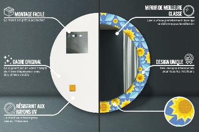 Okrúhle ozdobné zrkadlo Geometrické slnečnice