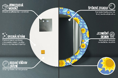 Okrúhle ozdobné zrkadlo Geometrické slnečnice