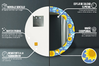 Okrúhle ozdobné zrkadlo Geometrické slnečnice