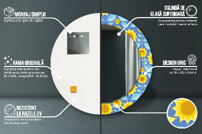 Okrúhle ozdobné zrkadlo Geometrické slnečnice