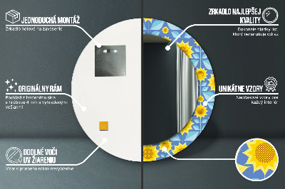 Okrúhle ozdobné zrkadlo Geometrické slnečnice