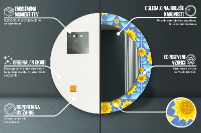 Okrúhle ozdobné zrkadlo Geometrické slnečnice