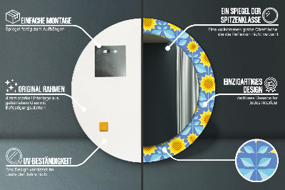 Okrúhle ozdobné zrkadlo Geometrické slnečnice