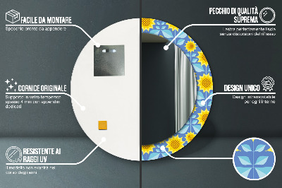 Okrúhle ozdobné zrkadlo Geometrické slnečnice