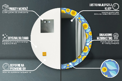 Okrúhle ozdobné zrkadlo Geometrické slnečnice