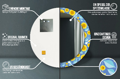 Okrúhle ozdobné zrkadlo Geometrické slnečnice