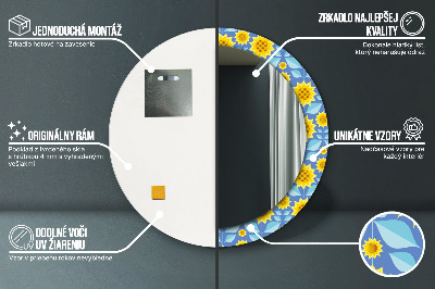 Okrúhle ozdobné zrkadlo Geometrické slnečnice