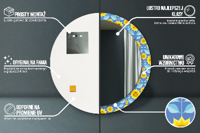 Okrúhle ozdobné zrkadlo Geometrické slnečnice