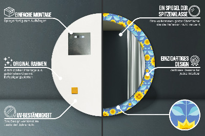 Okrúhle ozdobné zrkadlo Geometrické slnečnice