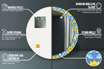 Okrúhle ozdobné zrkadlo Geometrické slnečnice