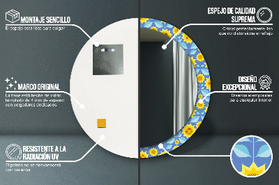 Okrúhle ozdobné zrkadlo Geometrické slnečnice