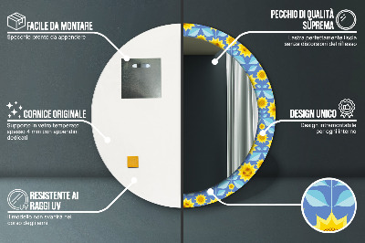 Okrúhle ozdobné zrkadlo Geometrické slnečnice