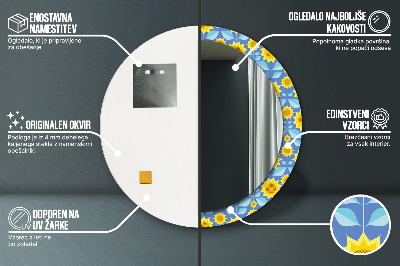 Okrúhle ozdobné zrkadlo Geometrické slnečnice