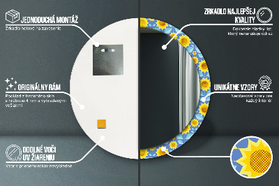 Okrúhle ozdobné zrkadlo Geometrické slnečnice