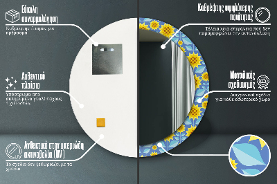 Okrúhle ozdobné zrkadlo Geometrické slnečnice