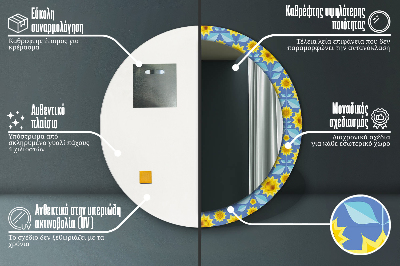 Okrúhle ozdobné zrkadlo Geometrické slnečnice