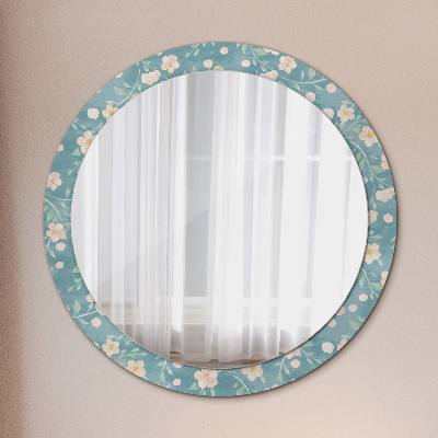 Okrúhle ozdobné zrkadlo na stenu Kvetinový vzor
