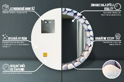 Okrúhle dekoračné zrkadlo s motívom Koleso morských kameňov