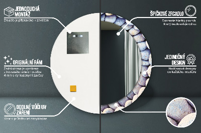 Okrúhle dekoračné zrkadlo s motívom Koleso morských kameňov