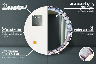 Okrúhle dekoračné zrkadlo s motívom Koleso morských kameňov