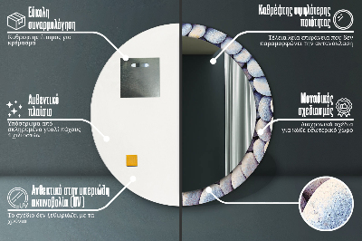 Okrúhle dekoračné zrkadlo s motívom Koleso morských kameňov