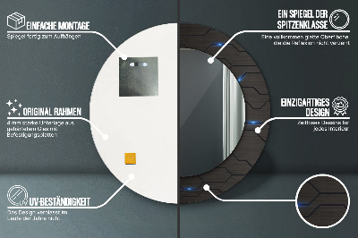 Okrúhle ozdobné zrkadlo Futuristický abstrakt