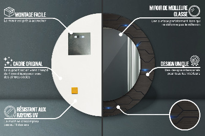 Okrúhle ozdobné zrkadlo Futuristický abstrakt