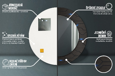 Okrúhle ozdobné zrkadlo Futuristický abstrakt