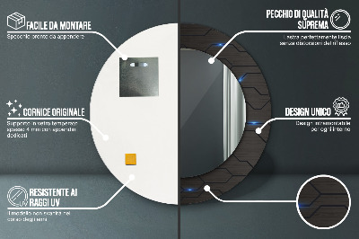 Okrúhle ozdobné zrkadlo Futuristický abstrakt