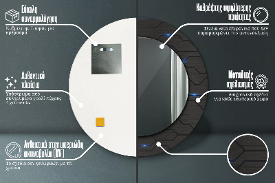 Okrúhle ozdobné zrkadlo Futuristický abstrakt