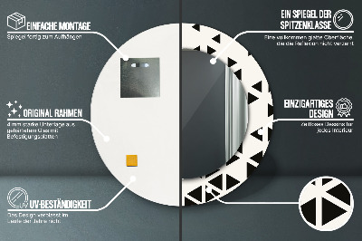 Okrúhle ozdobné zrkadlo Abstraktný geometrický