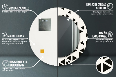 Okrúhle ozdobné zrkadlo Abstraktný geometrický