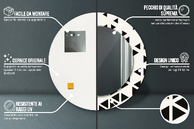 Okrúhle ozdobné zrkadlo Abstraktný geometrický