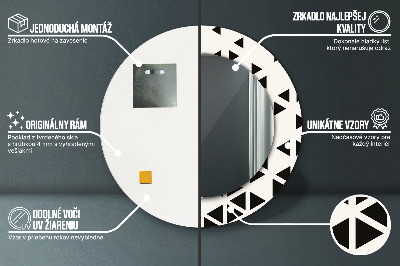 Okrúhle ozdobné zrkadlo Abstraktný geometrický