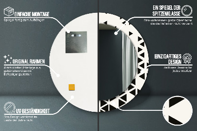 Okrúhle ozdobné zrkadlo Abstraktný geometrický