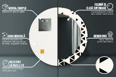 Okrúhle ozdobné zrkadlo Abstraktný geometrický