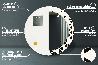 Okrúhle ozdobné zrkadlo Abstraktný geometrický