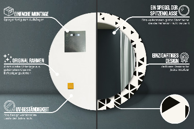 Okrúhle ozdobné zrkadlo Abstraktný geometrický