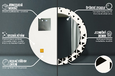 Okrúhle ozdobné zrkadlo Abstraktný geometrický