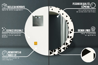 Okrúhle ozdobné zrkadlo Abstraktný geometrický