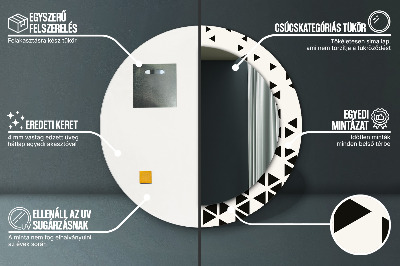 Okrúhle ozdobné zrkadlo Abstraktný geometrický