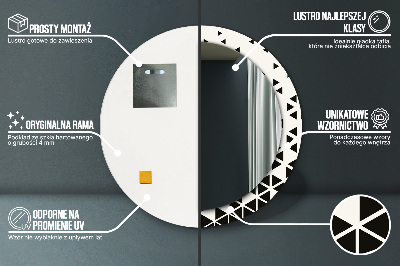 Okrúhle ozdobné zrkadlo Abstraktný geometrický