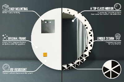 Okrúhle ozdobné zrkadlo Abstraktný geometrický
