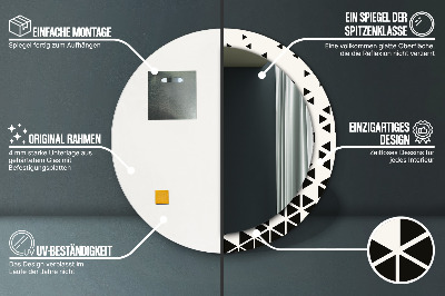 Okrúhle ozdobné zrkadlo Abstraktný geometrický