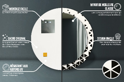 Okrúhle ozdobné zrkadlo Abstraktný geometrický