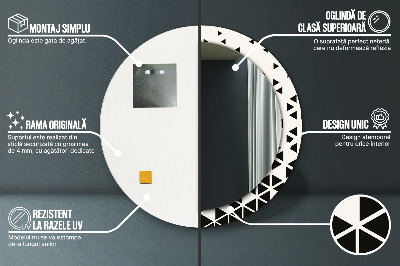 Okrúhle ozdobné zrkadlo Abstraktný geometrický