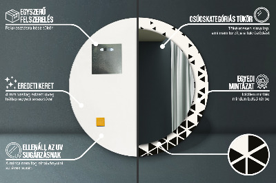 Okrúhle ozdobné zrkadlo Abstraktný geometrický