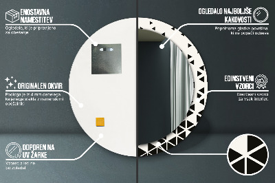 Okrúhle ozdobné zrkadlo Abstraktný geometrický