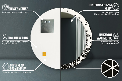 Okrúhle ozdobné zrkadlo Abstraktný geometrický