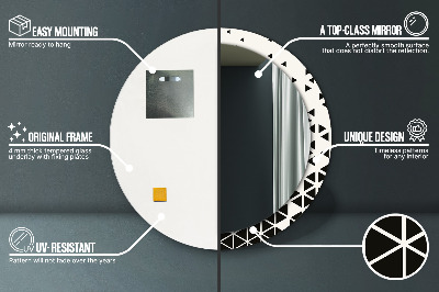 Okrúhle ozdobné zrkadlo Abstraktný geometrický